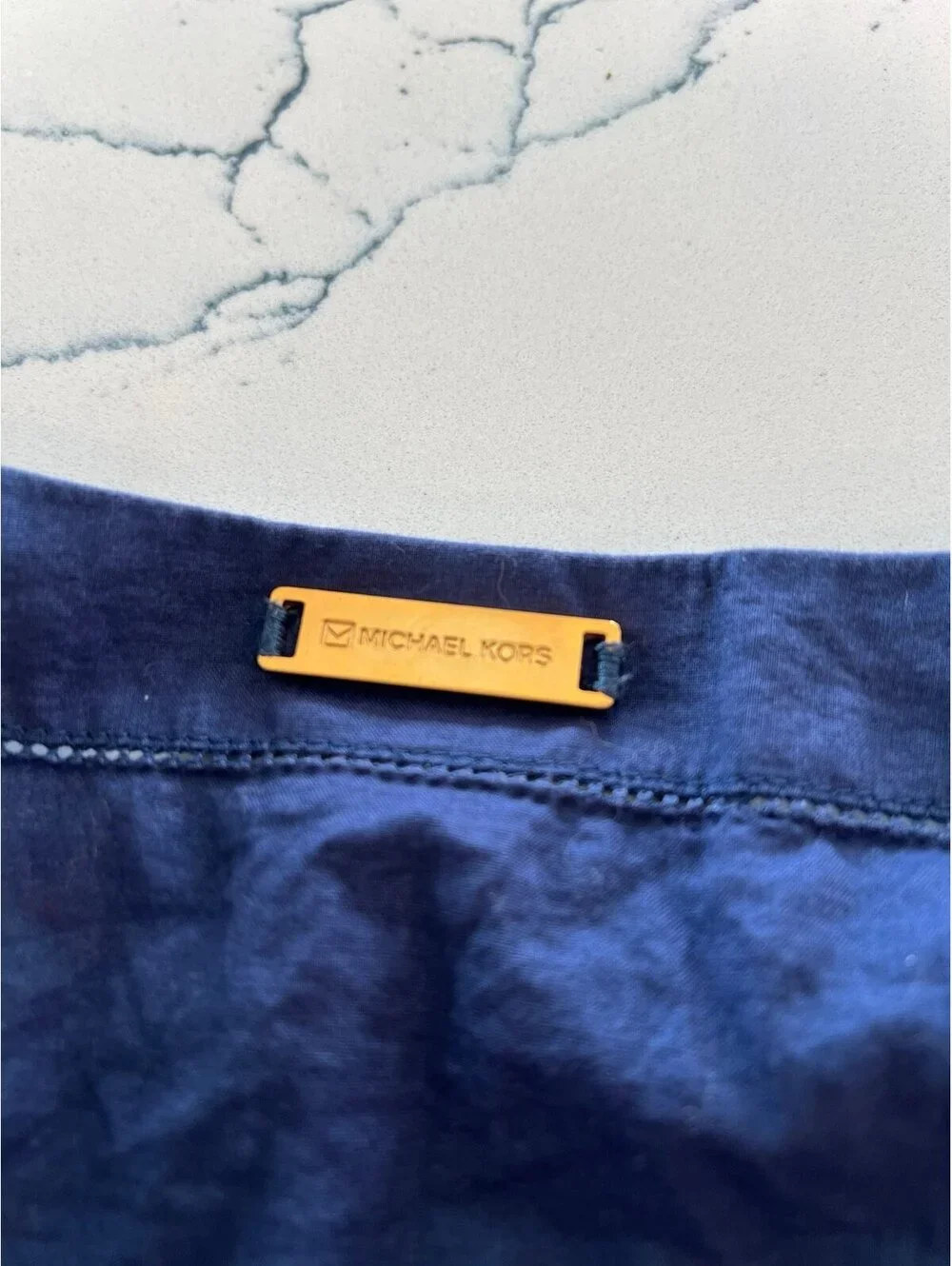 Michael Kors tunic size medium boho 100% cotton navy blue